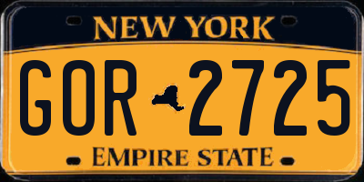 NY license plate GOR2725