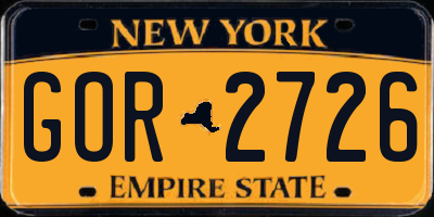NY license plate GOR2726