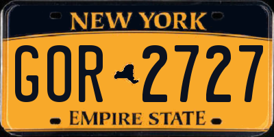 NY license plate GOR2727