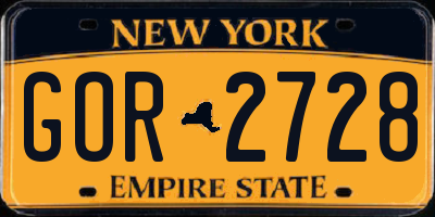 NY license plate GOR2728
