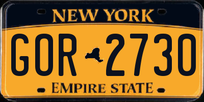 NY license plate GOR2730