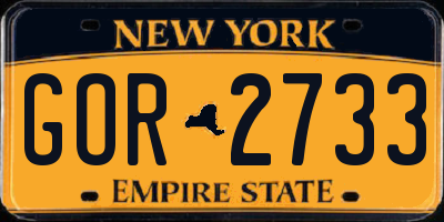 NY license plate GOR2733