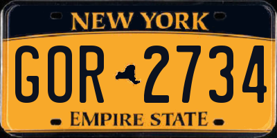 NY license plate GOR2734
