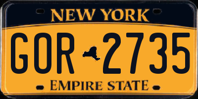NY license plate GOR2735