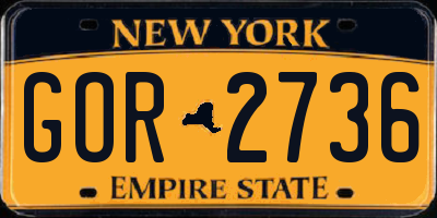 NY license plate GOR2736