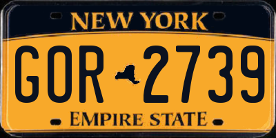 NY license plate GOR2739
