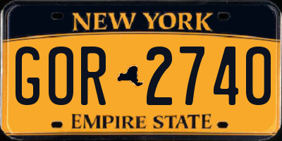 NY license plate GOR2740
