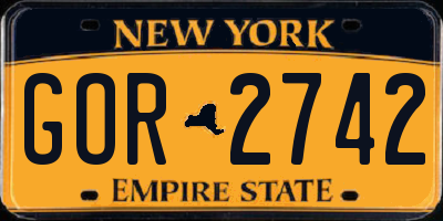 NY license plate GOR2742