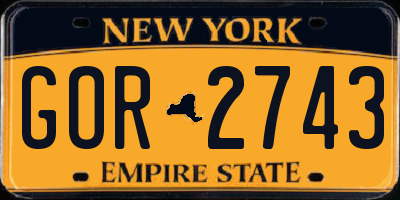 NY license plate GOR2743