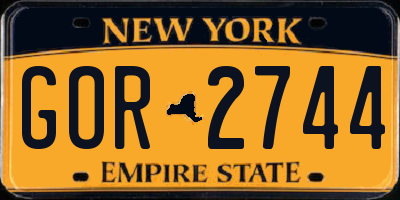NY license plate GOR2744