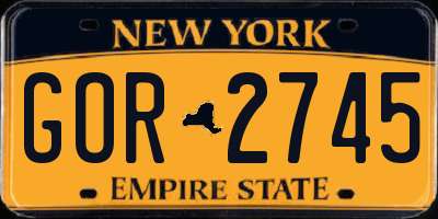 NY license plate GOR2745