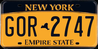 NY license plate GOR2747