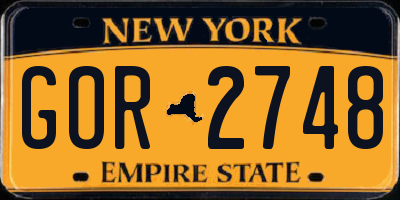 NY license plate GOR2748