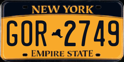 NY license plate GOR2749