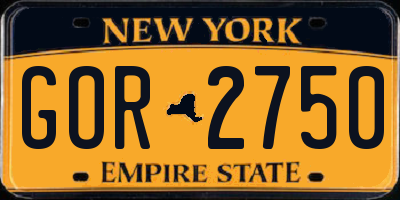 NY license plate GOR2750