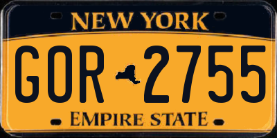 NY license plate GOR2755