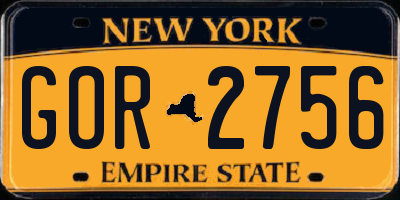 NY license plate GOR2756