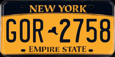 NY license plate GOR2758