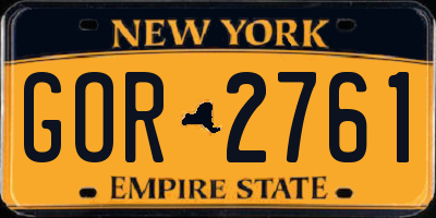 NY license plate GOR2761