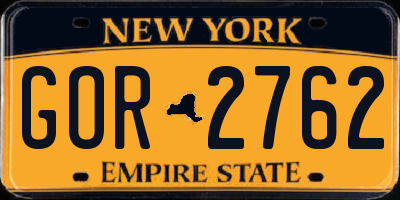 NY license plate GOR2762