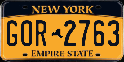 NY license plate GOR2763