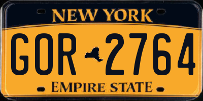 NY license plate GOR2764