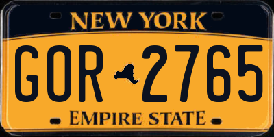 NY license plate GOR2765