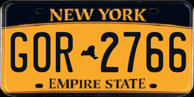 NY license plate GOR2766