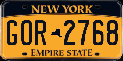 NY license plate GOR2768