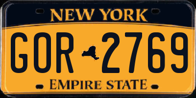 NY license plate GOR2769