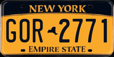 NY license plate GOR2771