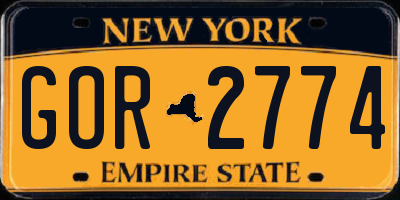 NY license plate GOR2774