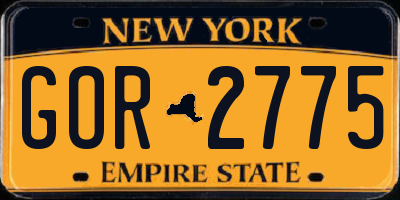 NY license plate GOR2775