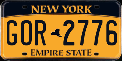 NY license plate GOR2776