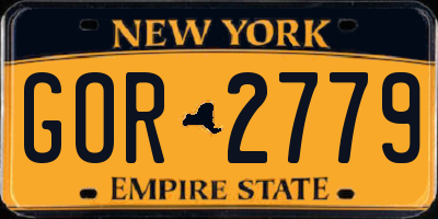 NY license plate GOR2779