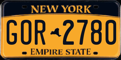NY license plate GOR2780