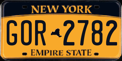 NY license plate GOR2782