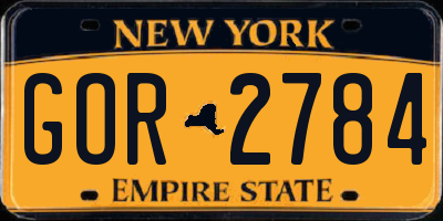 NY license plate GOR2784