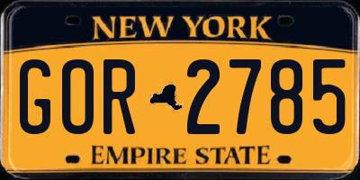 NY license plate GOR2785