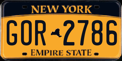 NY license plate GOR2786