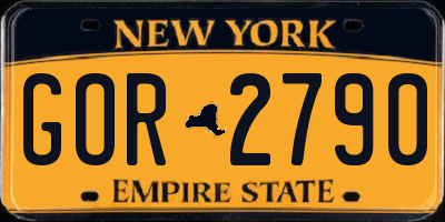 NY license plate GOR2790
