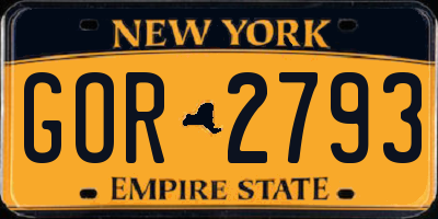 NY license plate GOR2793