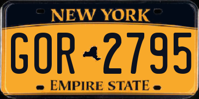 NY license plate GOR2795