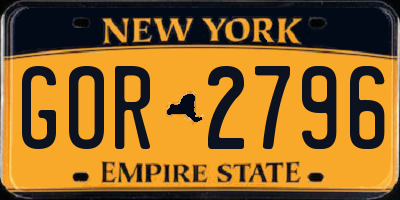 NY license plate GOR2796