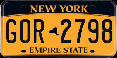 NY license plate GOR2798
