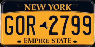 NY license plate GOR2799