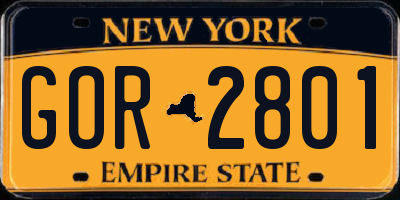 NY license plate GOR2801