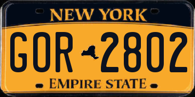 NY license plate GOR2802