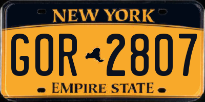 NY license plate GOR2807