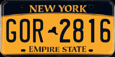 NY license plate GOR2816
